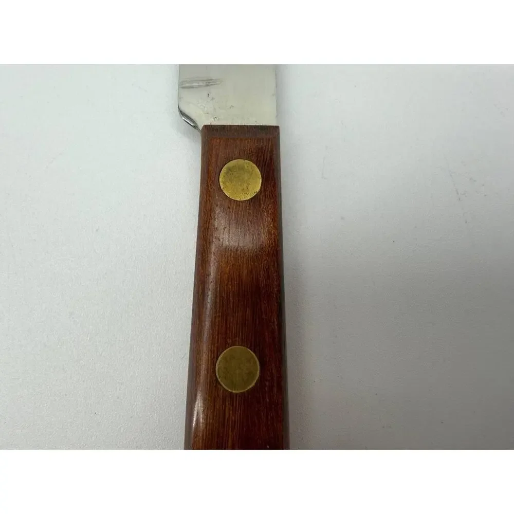 Ruhmaster 12 Steak Knives Set Stainless Steel Serrated Wood Handle